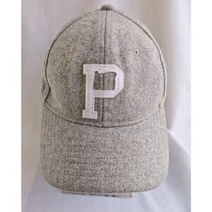 Portland Gear‎ Light Gray White “P” Baseball Cap Hat Polyester Wool Blend